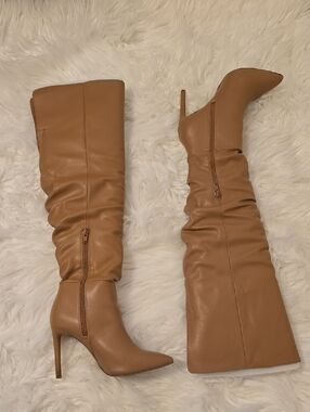 INC International Concepts Tan Over-the-Knee Stiletto Boots